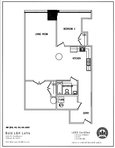 2BR/1BA - 2620 Lofts