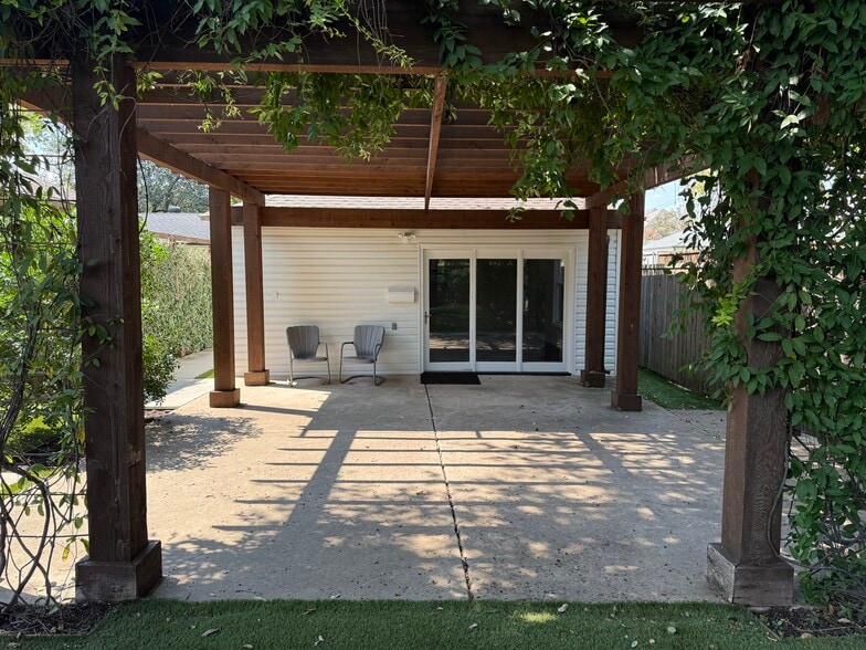 Exterior, showing pergola and shaded patio - 3925 Gaspar Dr