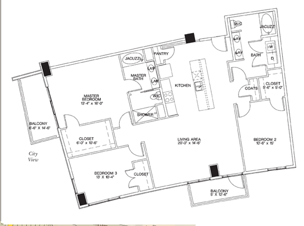 3BR/2BA - Royal Court Condos