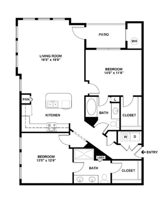 Coal Creek, 2 bed x 2 bath, 1231 sq. ft. - Cortland Broomfield