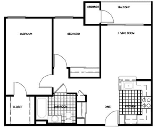 2BR/1BA - Park Plaza Senior Apartments