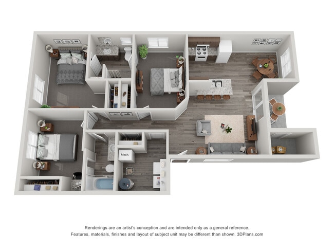 Three Bedroom Two Bath 1st Floor - Elizabeth Estates