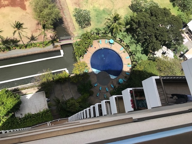 View of Pool From Master - 2333 Kapiolani Blvd