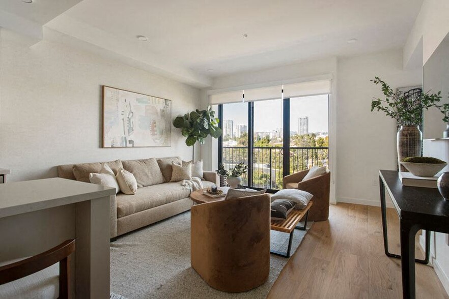 Living Room View of a One Bedroom Apartment at Ten 310 in Los Angeles, CA. - Ten310