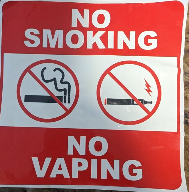 No smoking or vaping - 685 HWY 441 SE