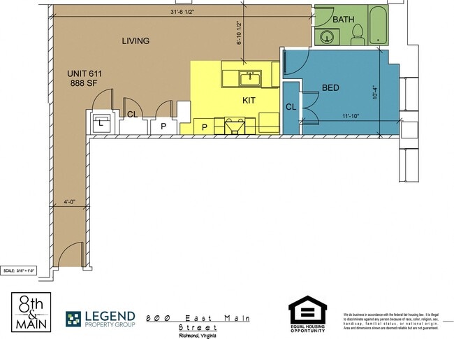 Floorplan - 8th and Main - All Utilities Included