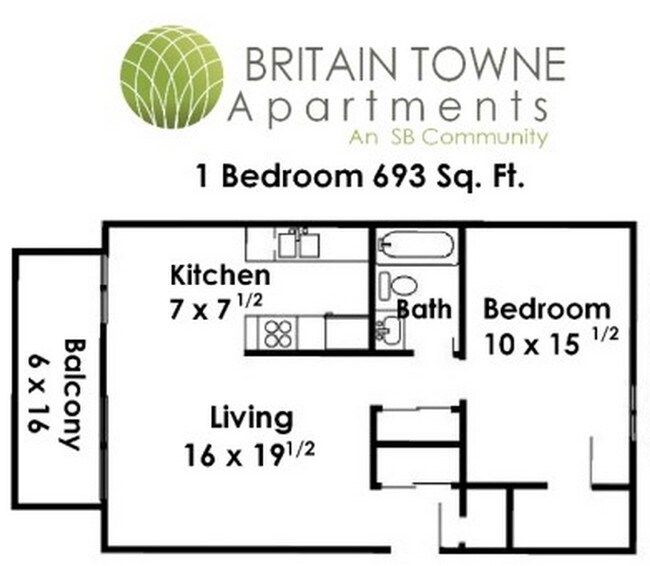 Large 1BR/1BA - Britain Towne