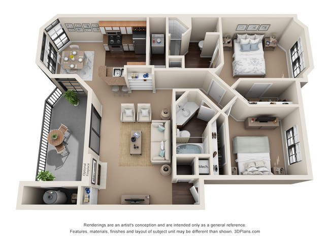 Floorplan - Waters Edge Apartment Homes