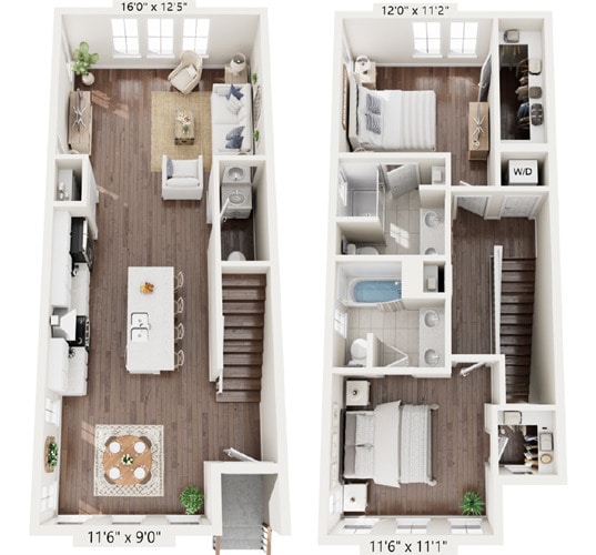 2 BR Rowan 1368 Sq Ft - Porchlight East Hill