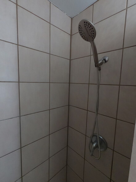 Master bedroom ensuite bathroom shower - double wide with new shower head - 415 W Guthrie St