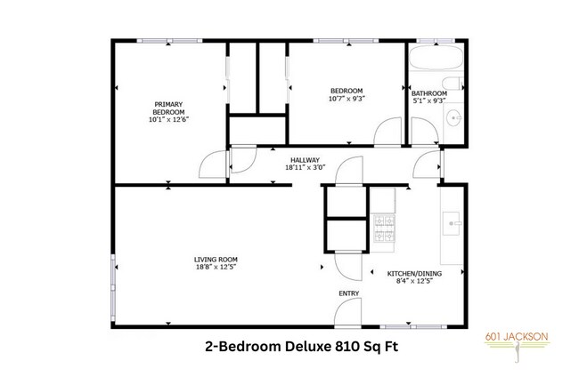 2x1 Deluxe l 810 sq ft l 601 Jackson - 601 Jackson Apartments