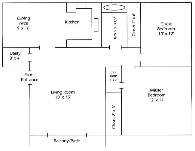 2BR/1.5BA - Blues Farm Apartments