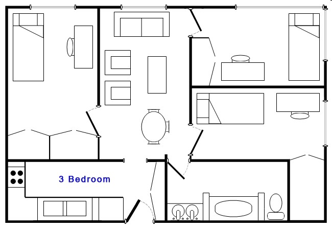 3BR/1BA - Harrison Apartments