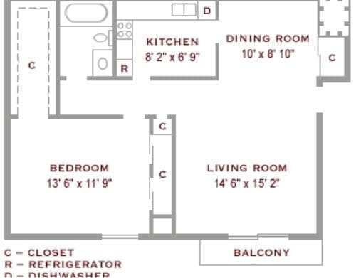 1 bed - Pheasant Run Apartments