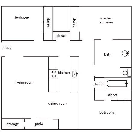 3BR/1BA - Hamilton Park Apartments