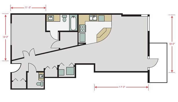 1BR/1.5BA - The Roberson