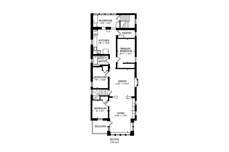 Unit 2 Floor plan - 2127 Highland Ave