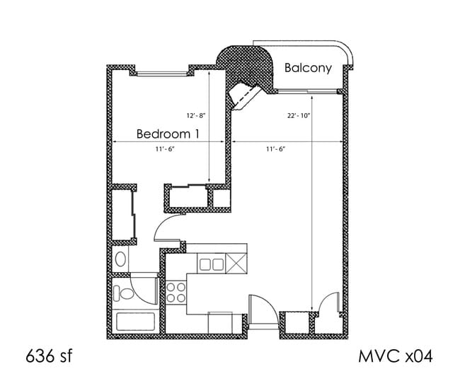 Floorplan - Midvale Court Apartments Westwood