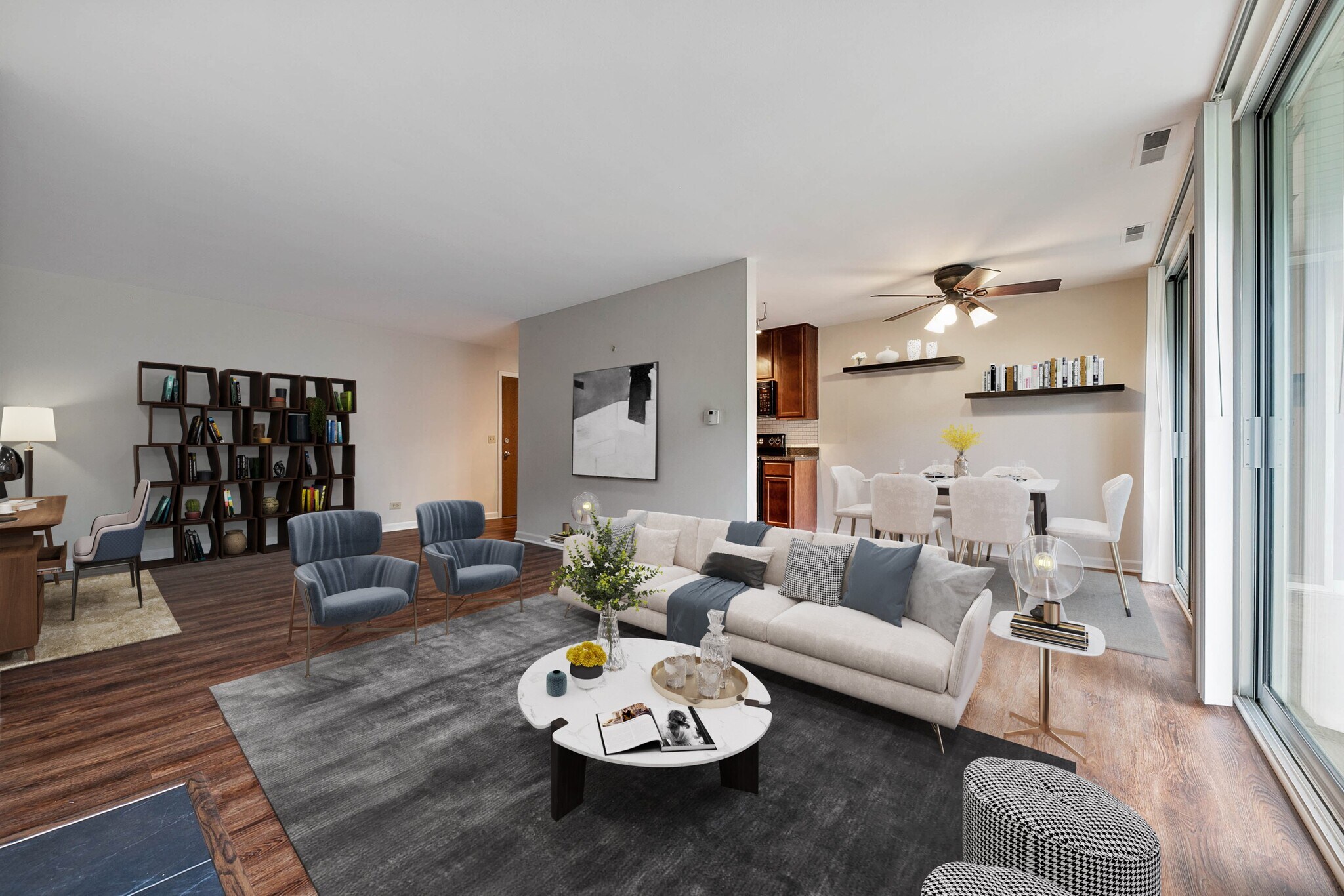 Living room, dining and kitchen - 5900 Oakwood Dr