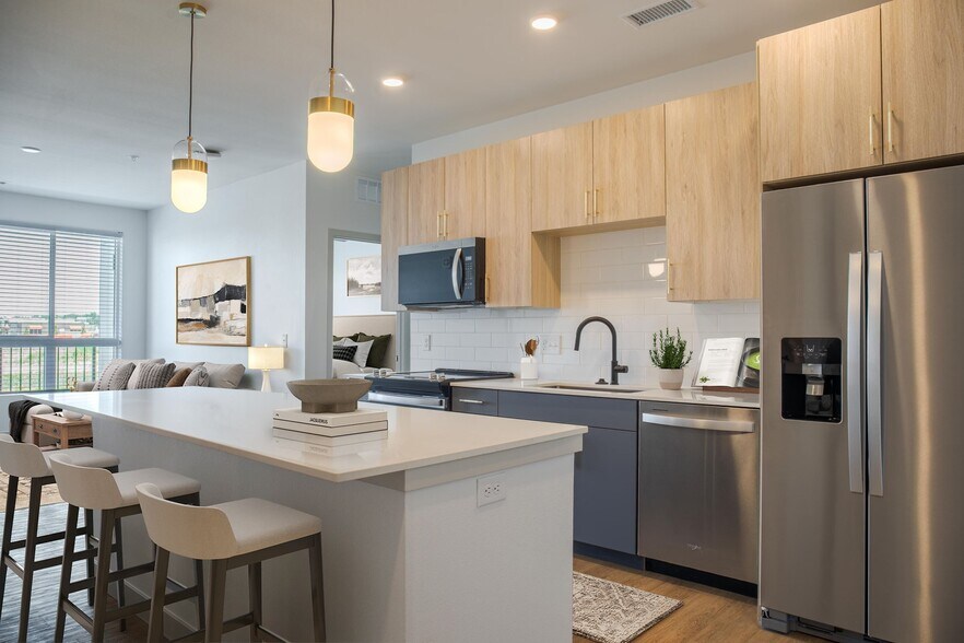 Kitchen and Island - Gables Angeline