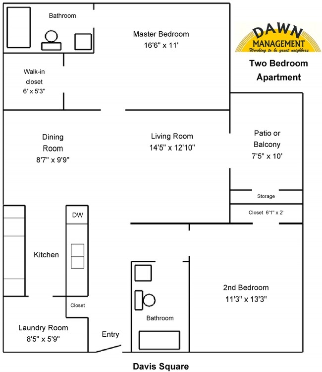 2BR/2BA - Davis Square