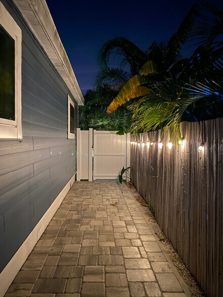Private patio at night - 3425 16th St N