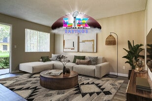 1 BR, 1 BA - Living Room - Orange Terrace Apartments