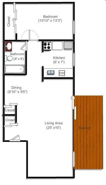 1BR/1BA - Country Set Apartments