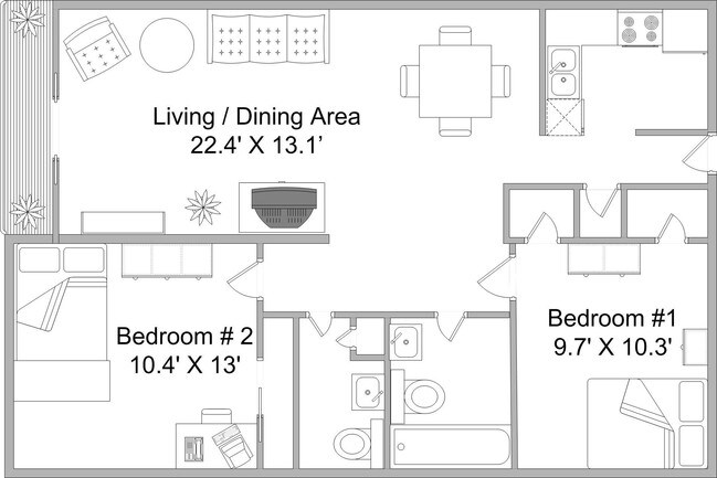 2BR/1.5BA - Emerald View