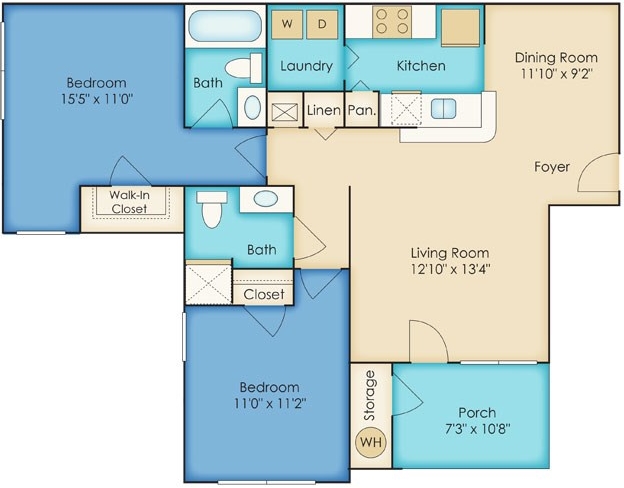 2BR/2BA - Madison Glen