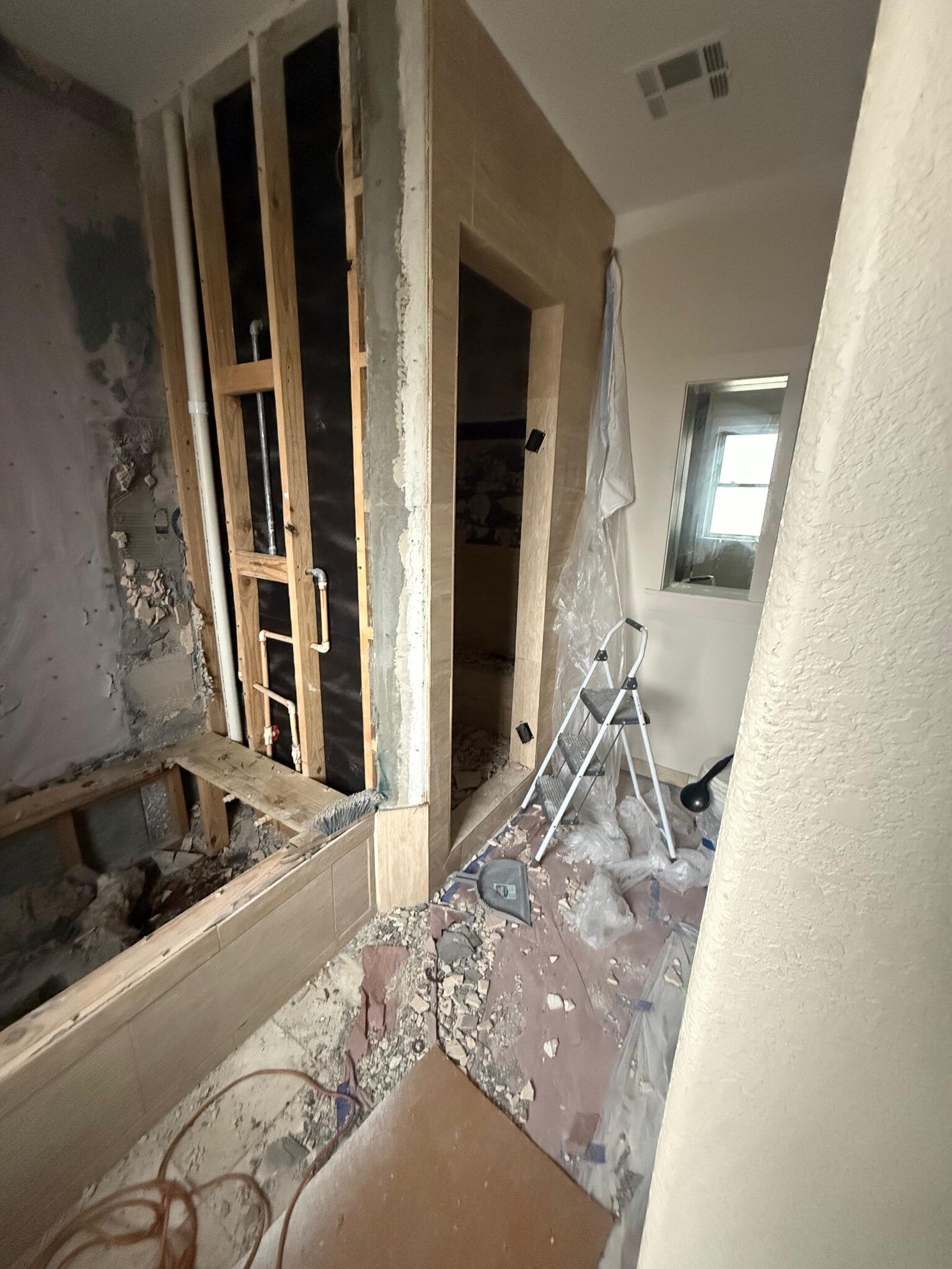 main shower renovation in progress - 2508 6th St