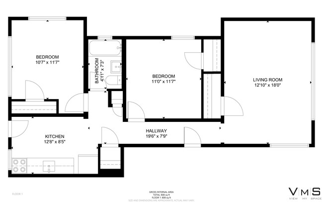 Floorplan - 11021-23 S. Longwood