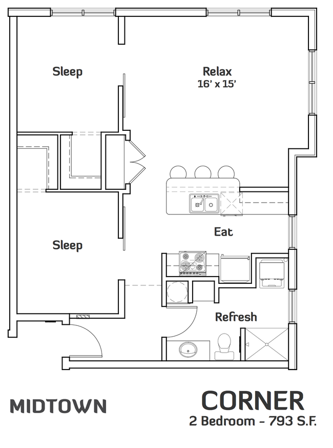 Floorplan - Midtown Apartments