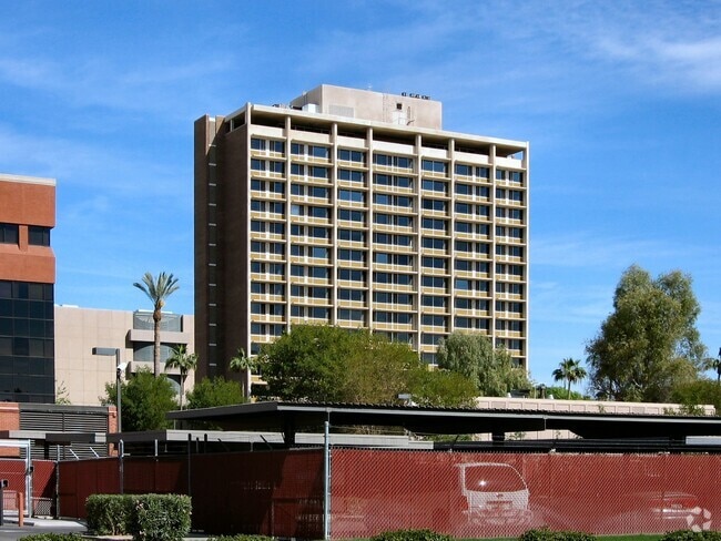 View to the north from East Clarendon Avenue - Fellowship Towers