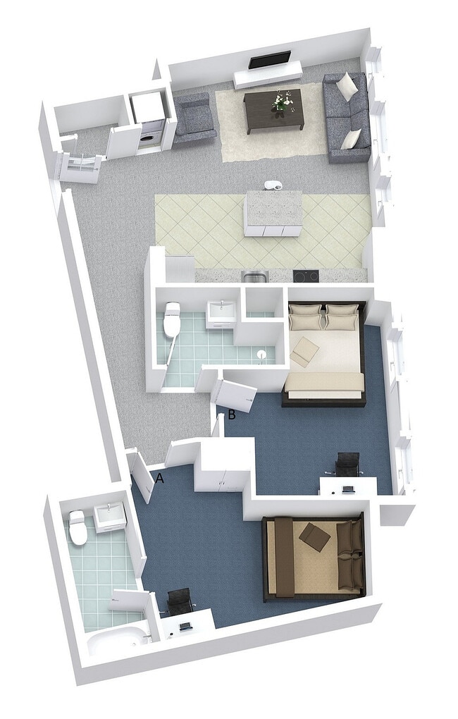 2x2 Layout C - University Lofts