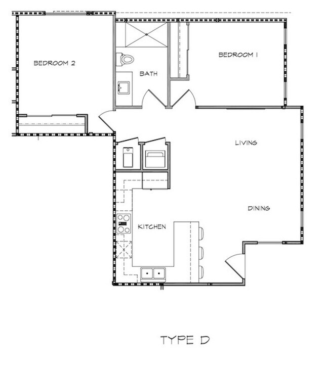 Type D Unit Floorplan - Turquoise Place
