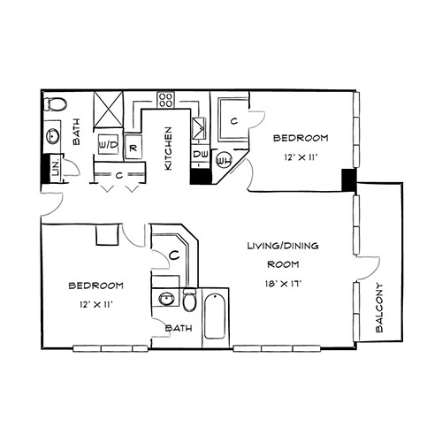 Floorplan - The Residences at Capital Crescent Trail