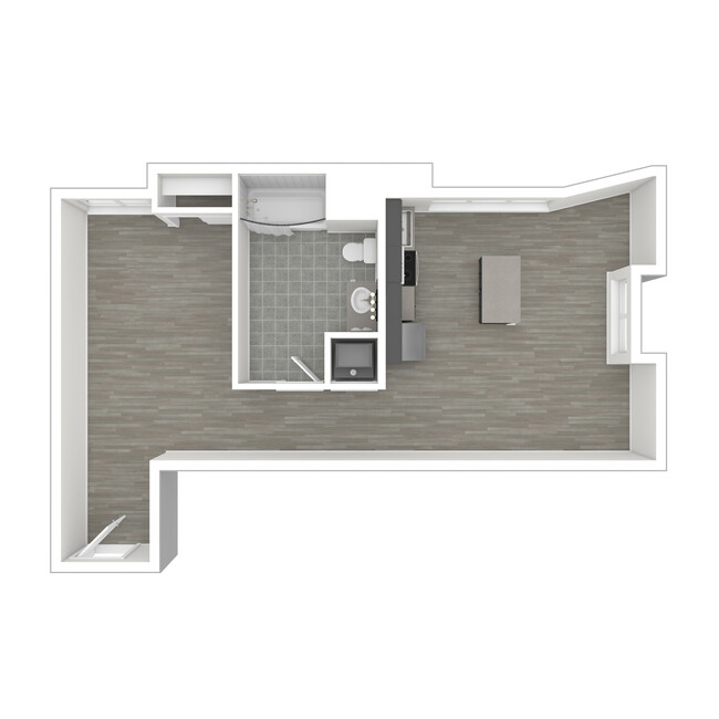 S10 - Studio Floor Plan - 588 SF - Catalina West Adams