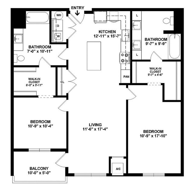 B2 Floorplan with Dimensions - Maple and Main