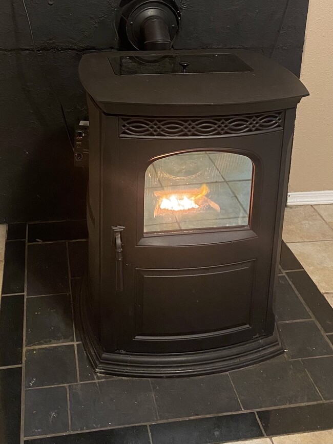 Harman pellet stove in operation - 3333 Hamblen Ct