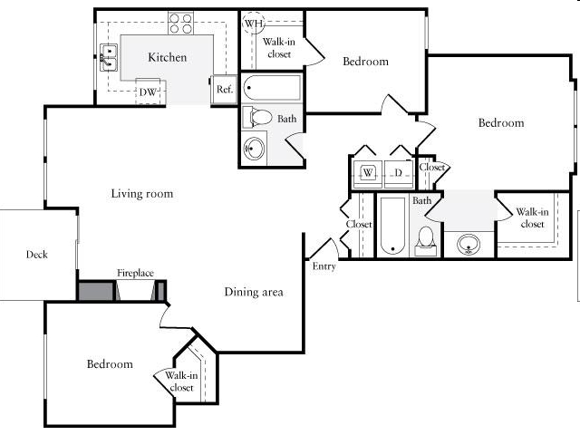 3BR/2BA - Redmond Park Apartments