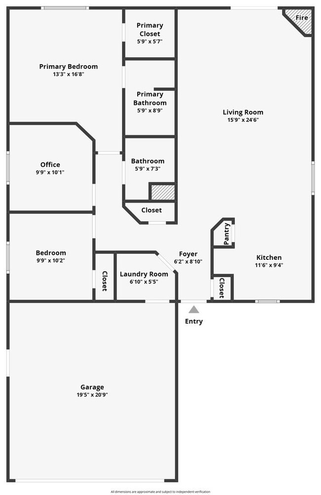 Building Photo - Single level 2x 2 with an office and fence...