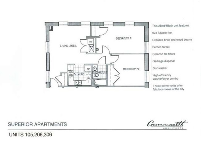 UNIT 105,206,306 - Superior Warehouse Apartments