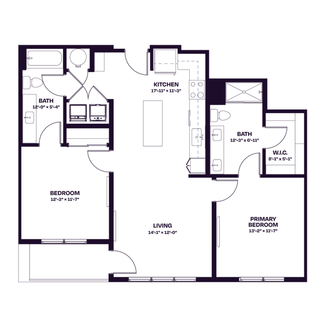 Oberon C1 Two Bedroom Floor Plan - Oberon