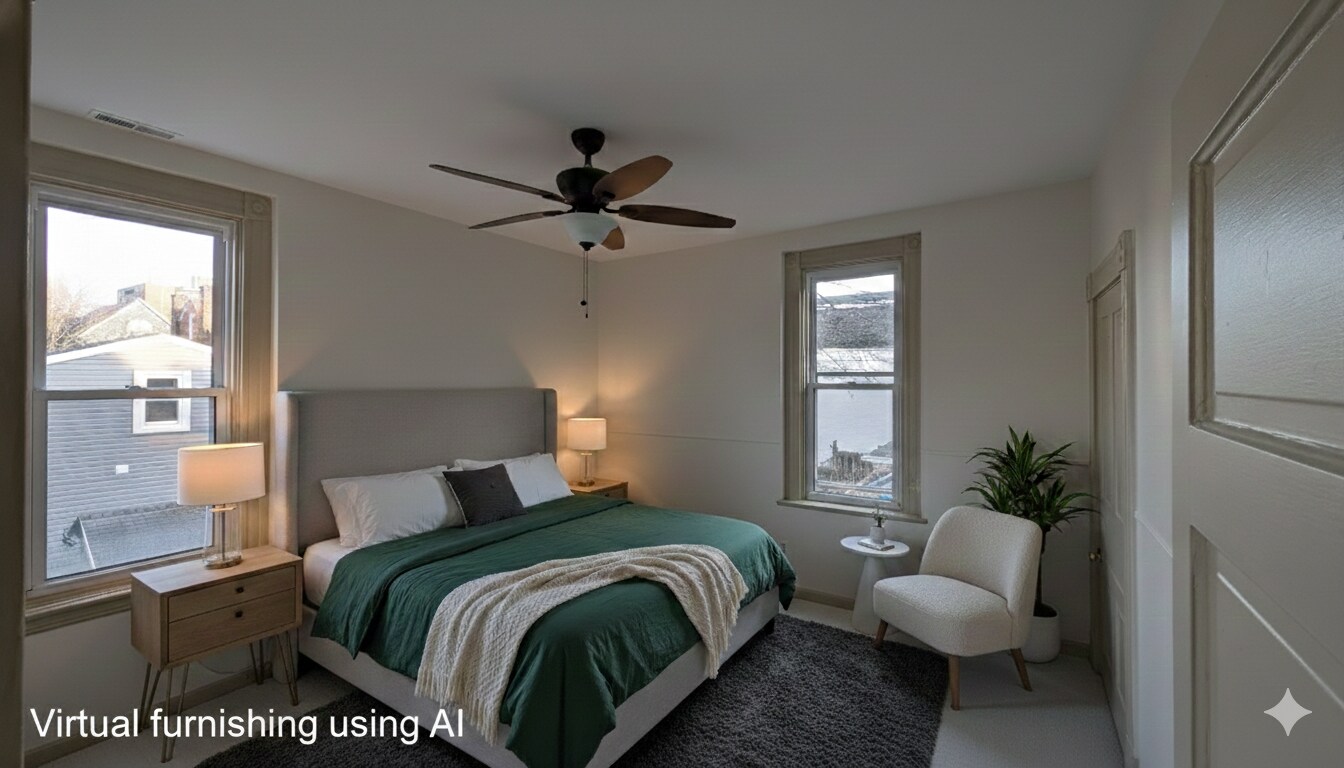 Second bedroom virtually furnished - 347 Spahr St