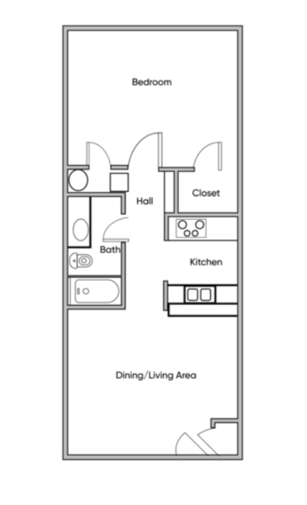 1 Bedroom - Bay City Flats