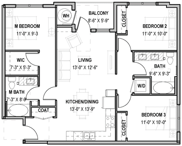 Floorplan - St Mark Village Apartments