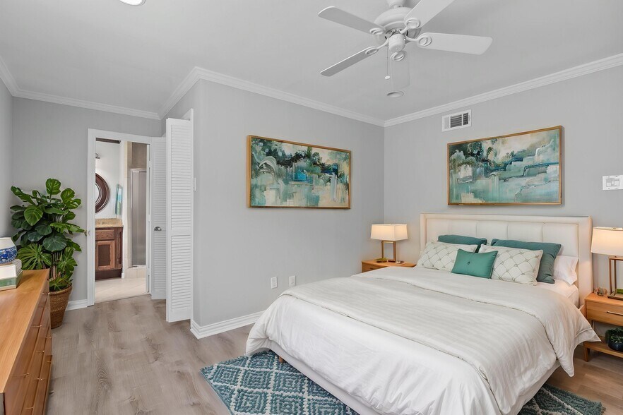 Primary Bedroom Virtually Stagedwith Ensuite - 5084 Matilda St