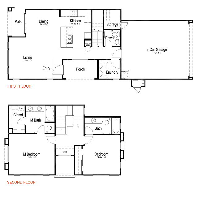 Plan 3A | 2Bd2.5Ba | 1,394SF - The Logan at Southern Highlands