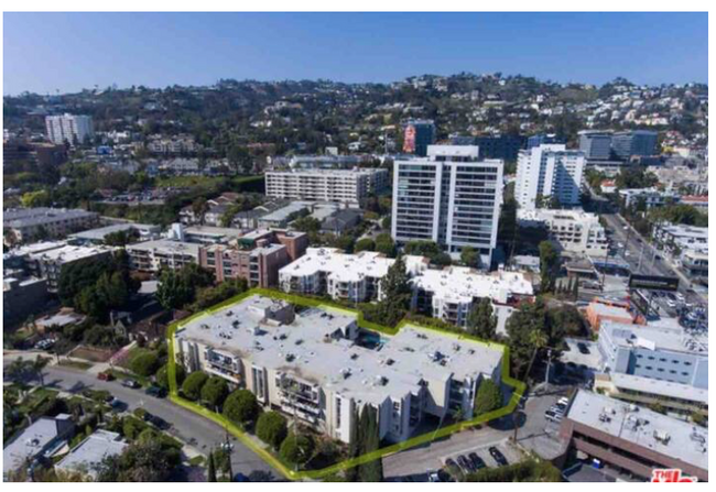 Areal shot of building and Sunset Blvd - 8535 Knoll N W Dr